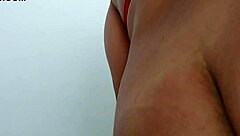 A hot Italian sex scene with a public missionary position and a cum shot