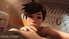 tracer moans 'fuck me harder' in overwatch r34 compilation