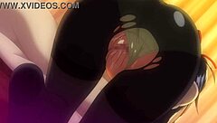 teen student gets hardcore blowjob and creampie in anime