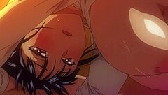 teen student gets hardcore blowjob and creampie in anime