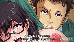 Double penetration action in a cartoon porn video with a hot Asian teen