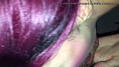 Goth Tattooed Chick Boldly Sucks Old Stranger in Video Booth