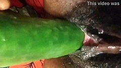 Squirt cam with black beauty Cyndy, a BDSM amateur's food fetish