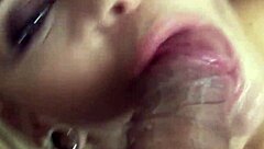 Close up and personal: Deepthroat blowjob with a facial finish