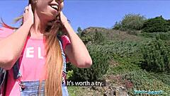 Public Agent Long Haired Babe Fucked Outside!