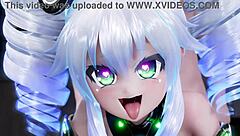 Neptunia anime sex scenes with Uni and Mantis