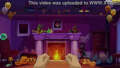 Halloween-themed anime porn with cartoon sex scenes