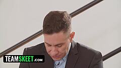 Liz Ocean And Ellie Shou SEDUCE Their Boss With Blowjobs