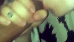 Blonde slut performs deepthroat blowjob on black cock