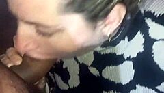 Blonde slut performs deepthroat blowjob on black cock