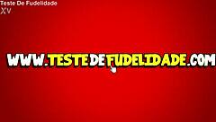 Brazilian Brunette Masturbates Lesbian At Home