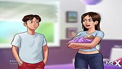 Hot bathroom scene in Summertime Saga game E4/13