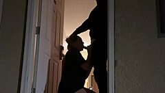 trying to get caught sex in the doorway at the hotel