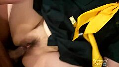 Heartbreaking Thai student in uniform gets creampied in intense encounter