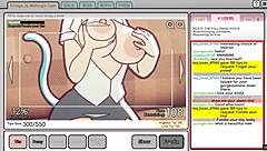 nicole plays risky job hentai game in ep 2, fondling tits to lure customers on webcam