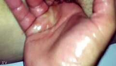 step mom and son playing with fat pussy. oiled fingering mommy roleplay