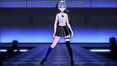 Suisei Undresses in Hentai MMD with Clothes Ripped for Striptease