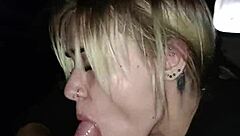 sexy anime girl sucking cock in truck at city center spot