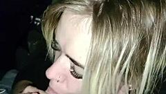 sexy anime girl sucking cock in truck at city center spot