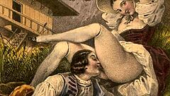 Antique illustrations of risqué content