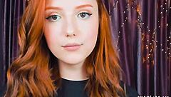 Beautiful ginger girl enjoys solo pleasure