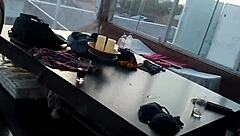 Latina Amateurs Film on Balcony