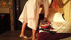 Redhead Foxy Tries On Panties For Holiday Romance