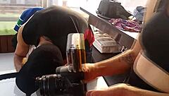 Latina Amateurs Film on Balcony