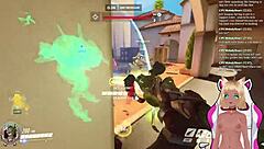 vtuber lewdneko plays overwatch and gets spanked part 2