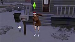 Beautiful redhead in solo play in The Sims 4