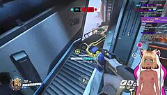 vtuber lewdneko plays overwatch and gets spanked part 2