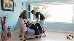 Rowdy Neighbors Pound Brunette Slut Anal Hard