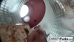 Hot shower behind-the-scenes fun with christy and dahlia, exploring lesbian tits and oral pleasures