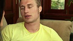 Perfect tits and sexy lingerie during blowjob