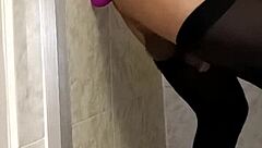 Latina says, 'having sexo with my dildo'