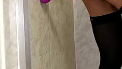 Latina says, 'having sexo with my dildo'