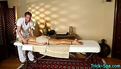 Teen gets a massage with a hidden camera