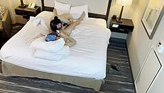 Tattoed beauty gives a great performance