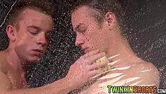 Gordon Grant and Jay Sheen in a hot shower scene