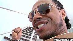 He sucks his first monster cock!