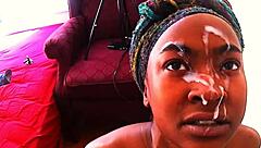 Black beauty gets a facial with cum compilation