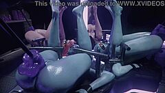 Redhead MILF with big ass and tits gives blowjob, bent over for creampie POV.