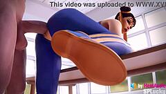 Chun-li's big creampie leak in standing doggystyle in SF3