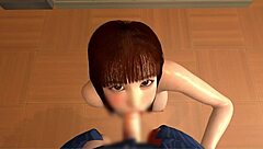 An older female relative seduces her younger male relative in the classroom in a 3D animated hentai cartoon