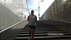 Girl Flashes Bare Breasts on Public Bus Ride