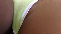 Ebony woman filled with white cock and cum.