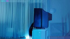 Sadako's big ass stuck in the TV.