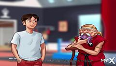 Summertime Saga: Mature woman enjoys yoga and more in this porn game