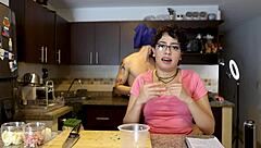 Pasta in 2 minutes then blowjob with Henry and Veronika.