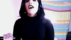 Beautiful goth teen gets hard sex from her friend in the form of a cosplay surprise